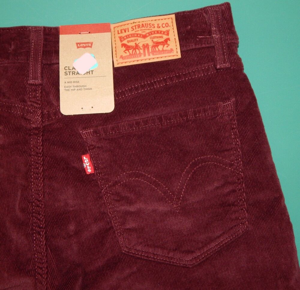 NWT Levi’s Classic Straight Corduroy Jeans Women's Size 4M Burgundy Retail $59 - Picture 14 of 16